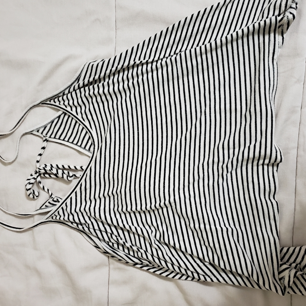 Black and white striped tank top